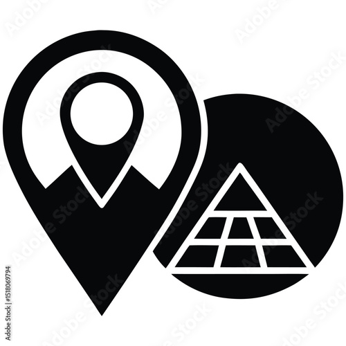 map pointer with pin icon on wooden background