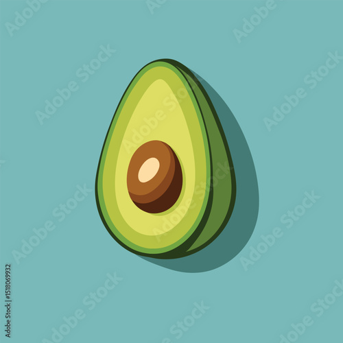 vector illustration of an avocado