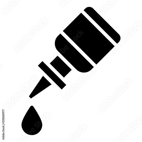 eye drop icon Flat outline fill black and white