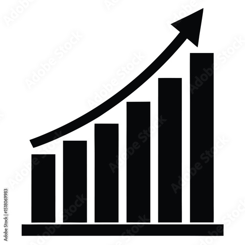 business graph on white background