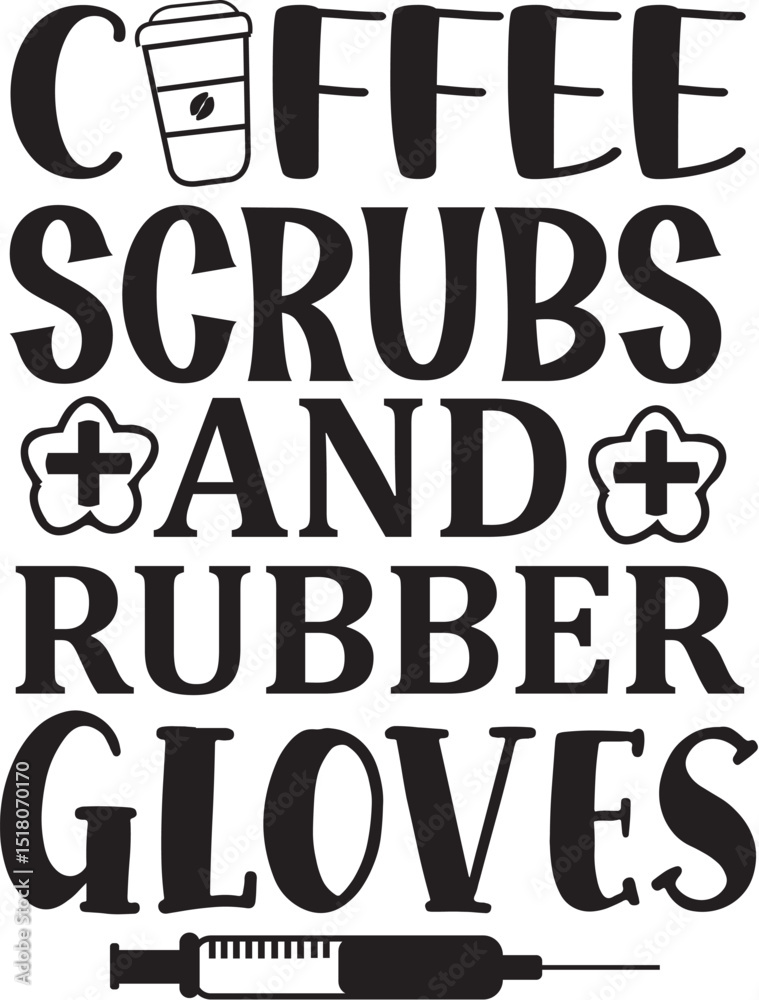 Coffee scrubs and rubber gloves design file Coffee scrubs and rubber gloves design file