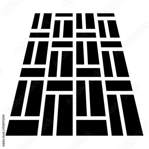 Floor icon Flat outline fill black and white