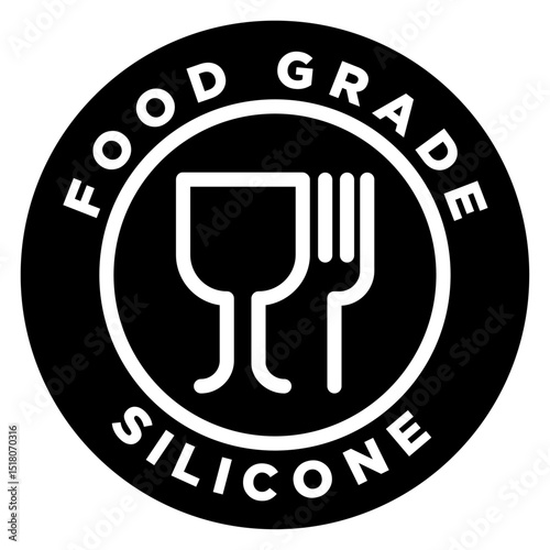 Food grade silicone icon Flat outline fill black and white