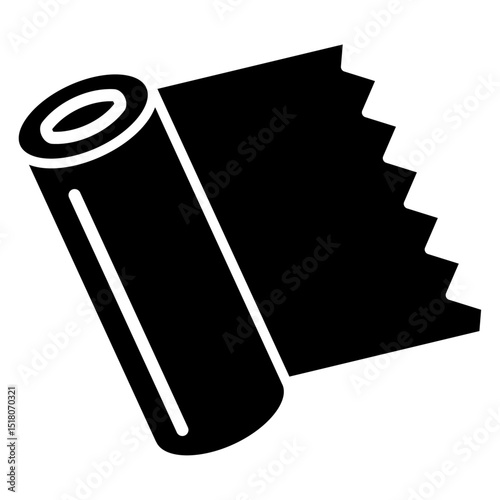 foil roll icon Flat outline fill black and white
