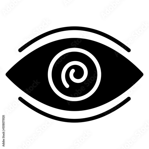 Hypnotic icon Flat outline fill black and white