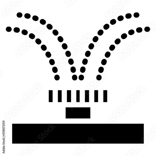 Irrigation icon Flat outline fill black and white