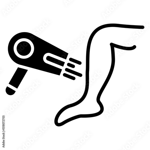 Laser hair removal icon Flat outline fill black and white