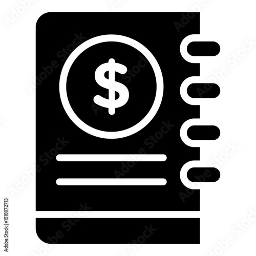 Ledger Icon Flat outline fill black and white