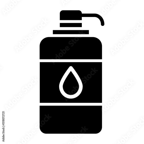 Liquid soap bottle icon Flat outline fill black and white