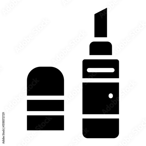 Lip balm icon Flat outline fill black and white