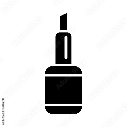 Lipstick Icon Flat outline fill black and white