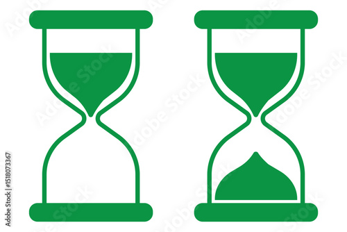 Sand watch icon set . Hourglass symbol. Flat vector graphic design elements, simple standby waiting slow time design pictogram, infographic interface element, used for apps logo web buttons ui ux
