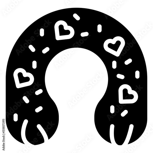nursing pillow icon Flat outline fill black and white