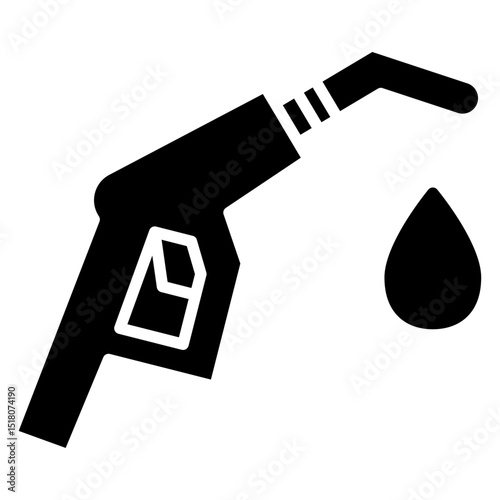 petrol icon Flat outline fill black and white