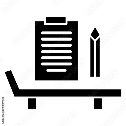 psychology treatment icon Flat outline fill black and white