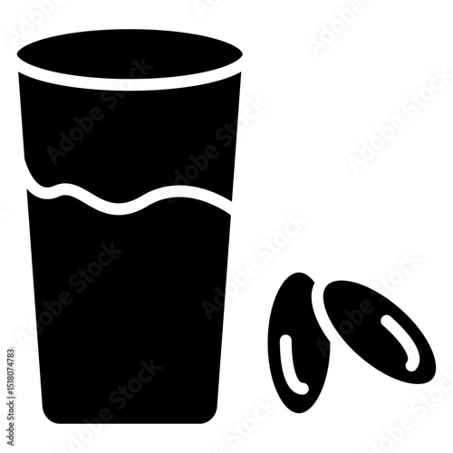 Ramadan Iftar icon Flat outline fill black and white
