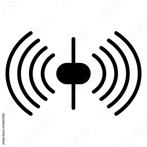 Sensor icon Flat outline fill black and white