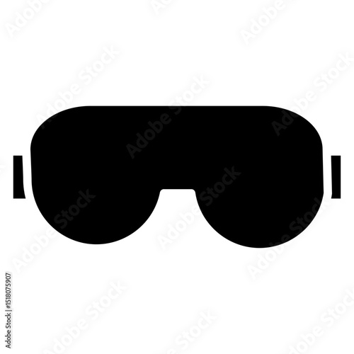Ski goggles icon Flat outline fill black and white