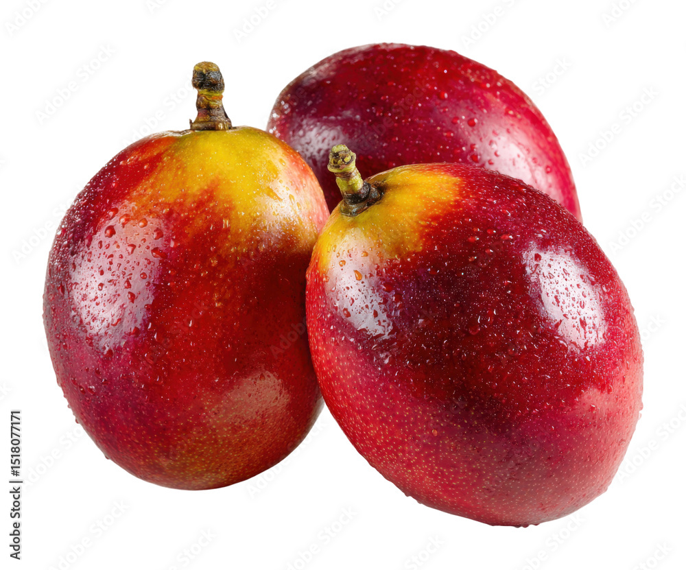 Fresh and juicy mangos displayed in a bright kitchen food vibrant mood isolated on transparent background Fresh and juicy mangos displayed in a bright kitchen food vibrant mood isolated on transparent background