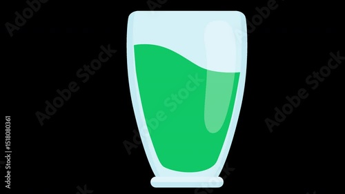 Fresh Green Smoothie in Glass: Vibrant and Refreshing Healthy Drink Concept on a Transparent Background