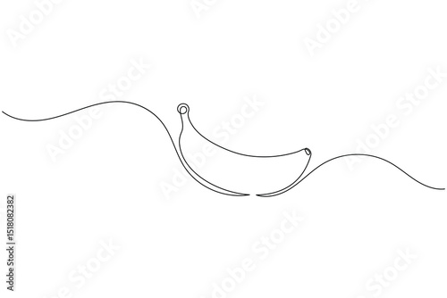 Banana fruit continuous one line drawing and minimalist style isolate outline vector icon