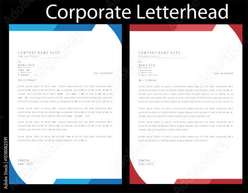 Editable clean elegant minimalist abstract creative corporate company official modern professional print ready real estate business letterhead design template green orange dark blue color variation.