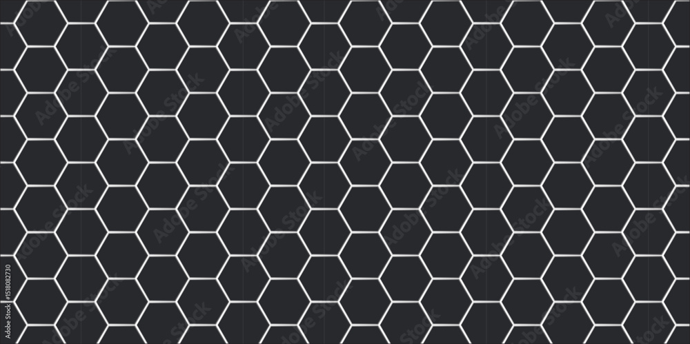 Seamless geometric hexagon pattern resembling a honeycomb mosaic texture for abstract tile design or wallpaper backdrop