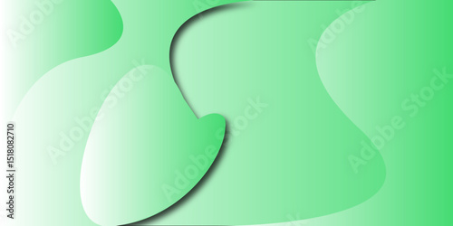 Green heart symbol on abstract leaf background with eco design elements