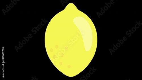 Bright Lemon Fruit Animation Isolated on a Transparent Background Fresh Food Design