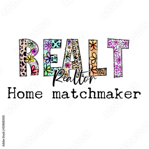 Colorful Floral & Leopard Print Realtor Home Matchmaker Design