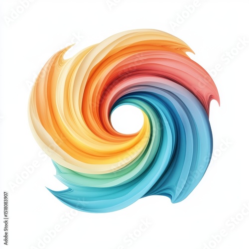 Abstract Colorful Swirl Design Vibrant Rainbow Vortex