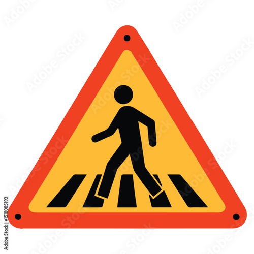 pedestrian crossing sign isolated traffic sign. 
