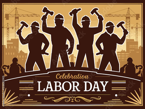 vector illustration poster celebrating Labour Day