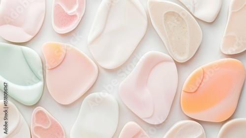 Abstract pastel shapes on a light background