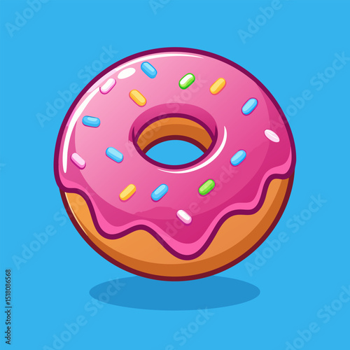 A Delectable Pink Donut with Colorful Sprinkles