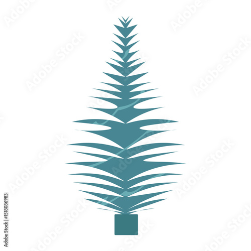Christmas tree, pine tree in minimalistic flat style. New Year isolated on white background. Vector