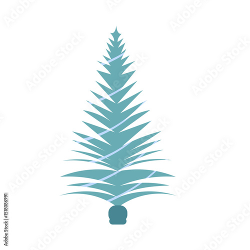 Christmas tree, pine tree in minimalistic flat style. New Year isolated on white background. Vector