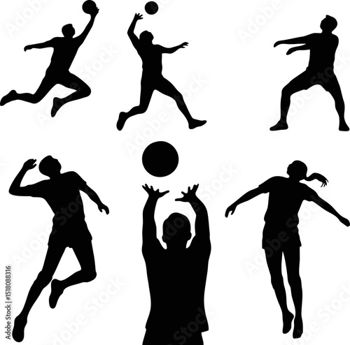 illustration of volleyball or basketball style silhouette