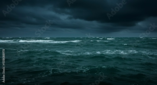 Stormy sea, dark clouds