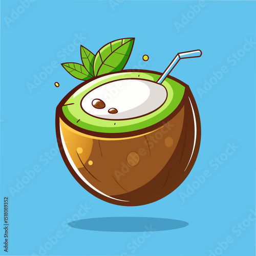 Refreshing Coconut Drink.  A Tropical Getaway in Every Sip