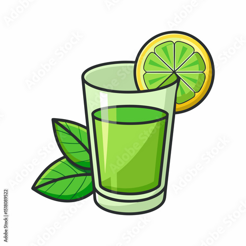 Refreshing Green Lime Juice with Mint