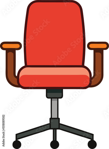 A vibrant office chair on White background.