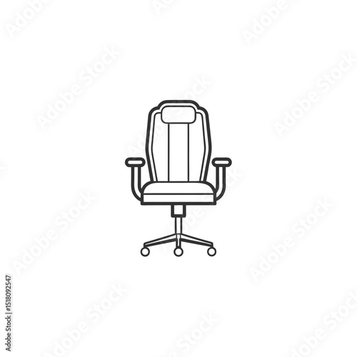 Office Chair Line art vector design.