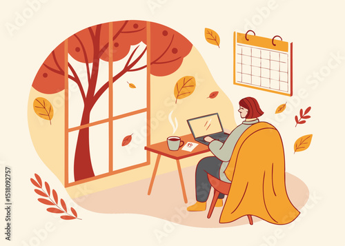 : Working from Home in Autumn Mood
