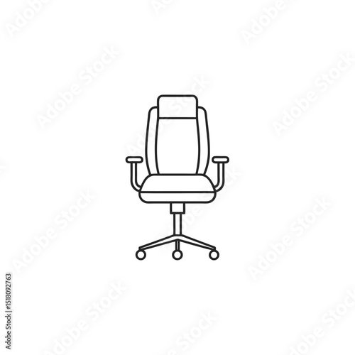 Office Armchair Line art vector Icon on white background.