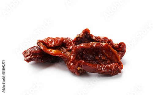 Delicious sun dried tomatoes isolated on white