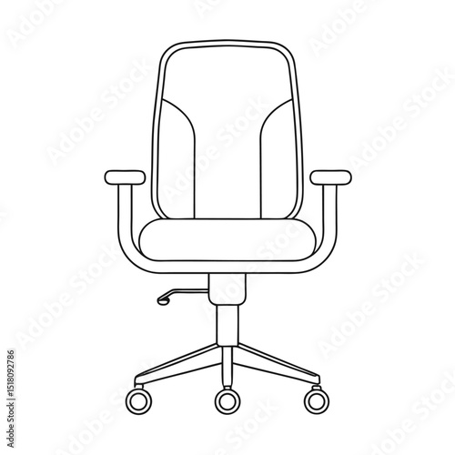 office chair line art vector illustration on white background.