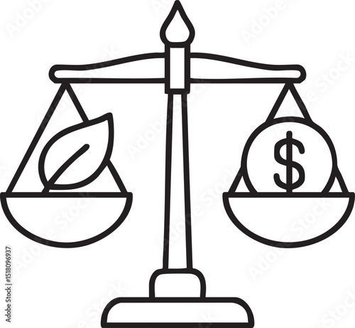 Balancing Act A Visual Representation of Ecology Versus Economy Considerations in Decision Making line