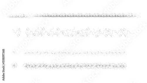 Paint spray noise of grains or brush dust and black sand particles, vector abstract shape effect. Wavy spray paint in graffiti ink style with grainy noise texture of black dots and rough dust