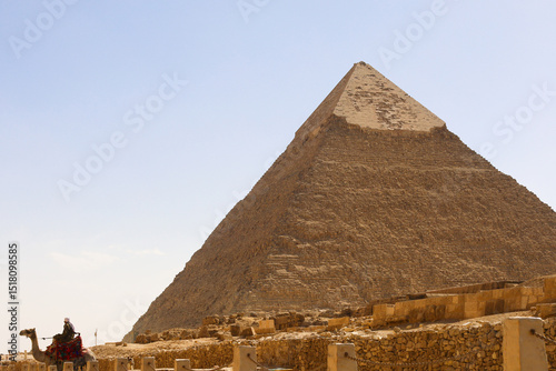 Pyramid of Khafre in Giza, Egypt with Clear Sky